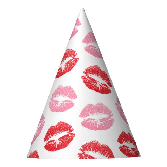 Gorro De Fiesta Labios rojos y rosados, patrón de labios, labios,  (Anverso)