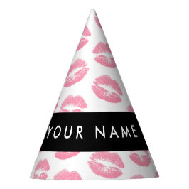 Gorro De Fiesta Labios rosados, besos, pintalabios, tu nombre, per