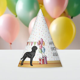 Gorro De Fiesta Labrador Retriever Negro Lab Perro Cumpleaños Feli