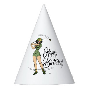 Gorro De Fiesta Lady Golfer Happy Birthday