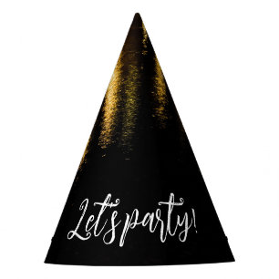 Gorro De Fiesta Lámparas nocturnas abstractas Fiesta negro dorado