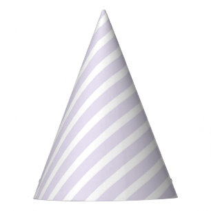 Gorro De Fiesta Lavanda y patrón diagonal blanco a rayas