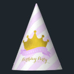 Gorro De Fiesta Lavender y Gold Tiara Princess Birthday<br><div class="desc">Hermosos gorras de la fiesta de cumpleaños con la temática de la princesa tiara de oro.</div>