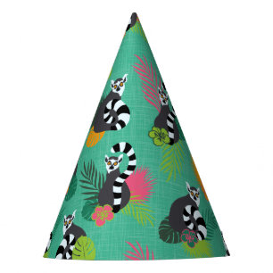 Gorro De Fiesta Lemurs tropicales - Aquamarina