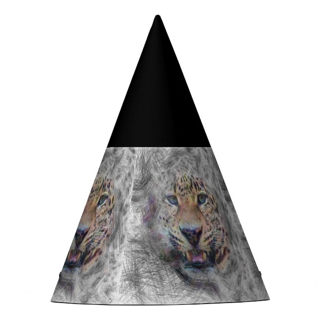 Gorro De Fiesta leopardo de animales artísticos (Anverso)