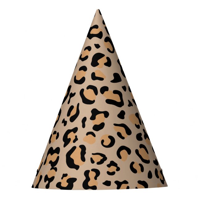 Gorro De Fiesta Leopardo Print, Leopard Spots, Brown Leopard (Anverso)