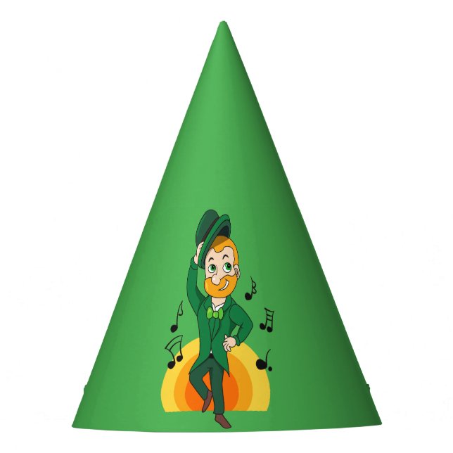 Gorro De Fiesta Leprechaun bailando, personalizado de San Patricio (Anverso)
