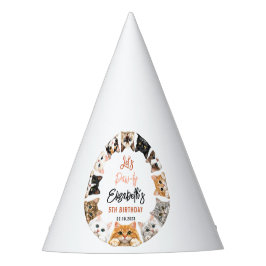 Gorro De Fiesta Let's Pawty Cat 5th Birthday | Custom Birthday Kid