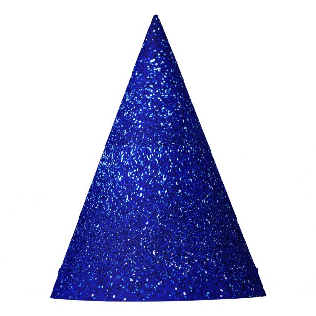 Gorro De Fiesta Lienzo Purpurina azul brillante (Anverso)
