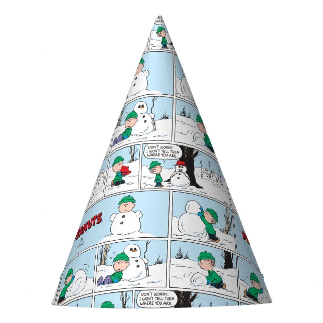 Gorro De Fiesta Linus Construye Un Hombre De Nieve (Anverso)