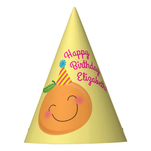 Gorro De Fiesta Little Cutie Tangerine Birthday Party (Anverso)