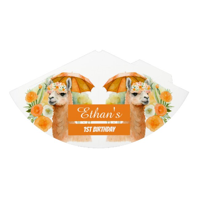 Gorro De Fiesta Llama a acuarela de verano con vibraciones - Cumpl (Anverso)