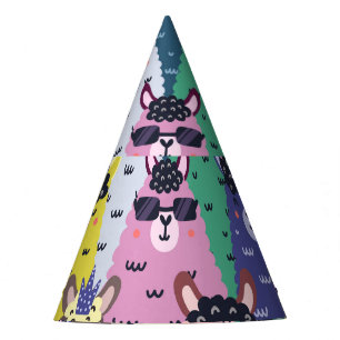Gorro De Fiesta Llamas coloridas fondo chileno transparente