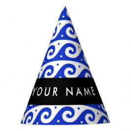 Gorro De Fiesta Llave de malandrina griega, llave de ola, azul, tu