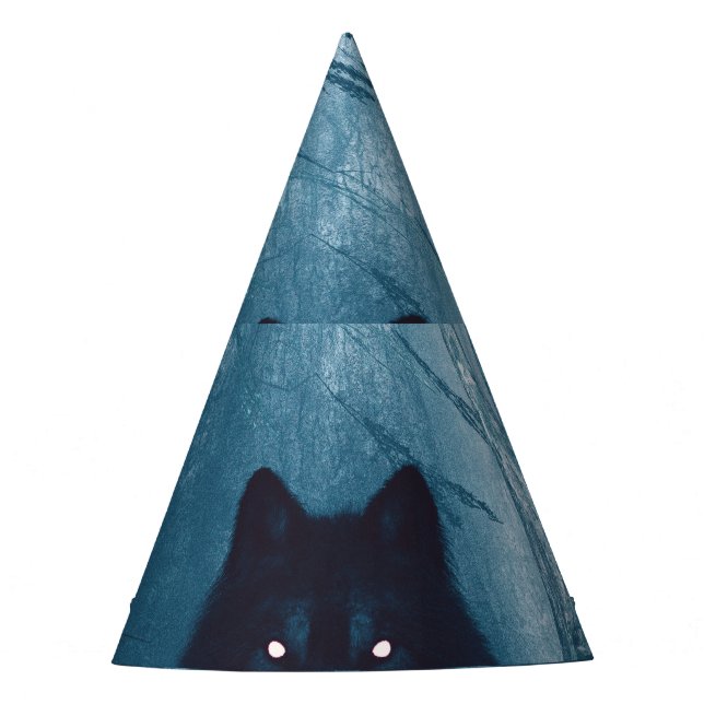 Gorro De Fiesta Lobo en el bosque oscuro. (Anverso)