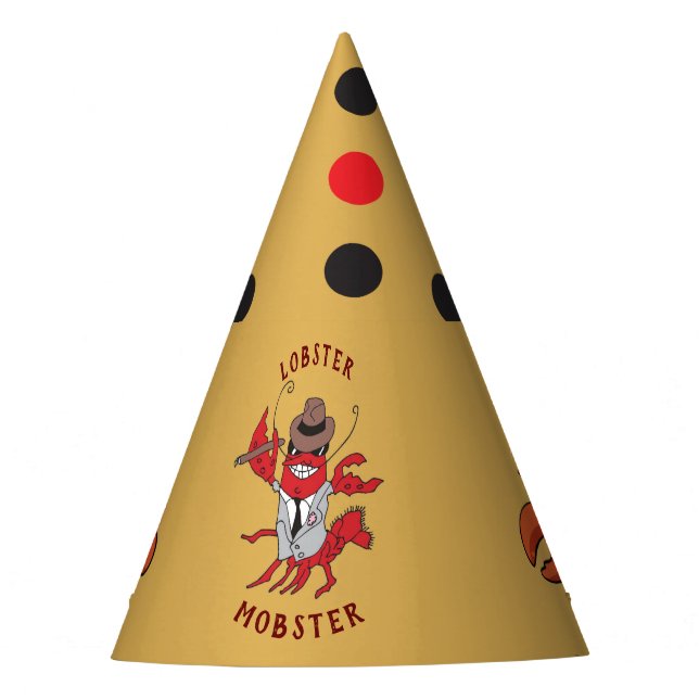 Gorro De Fiesta Lobster Mobster 🦞 Funny Personalizado Gangster (Anverso)