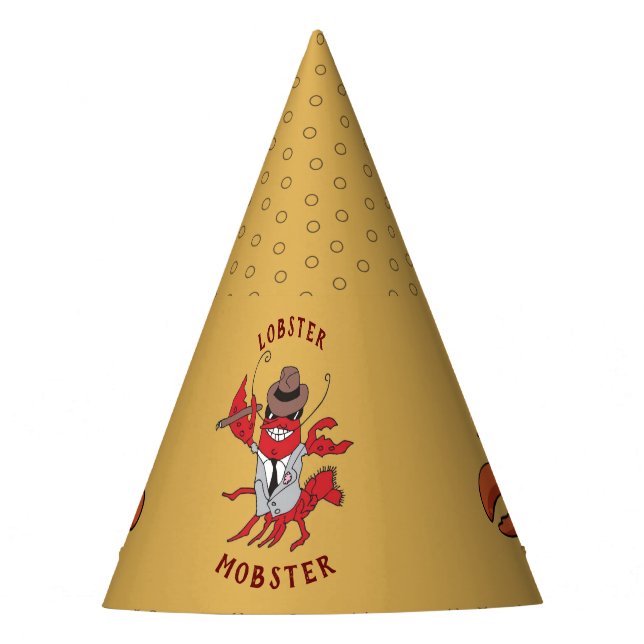 Gorro De Fiesta Lobster Mobster 🦞 Funny Personalizado Gangster (Anverso)