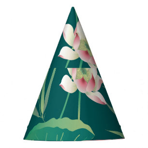Gorro De Fiesta Loto acuarela: flores vintage sin costura.