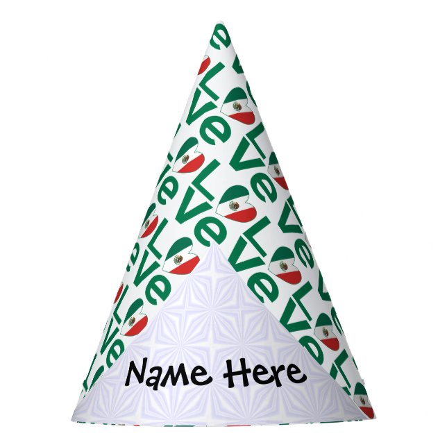 Gorro De Fiesta LOVE en baldosas verdes mexicanas (Anverso)