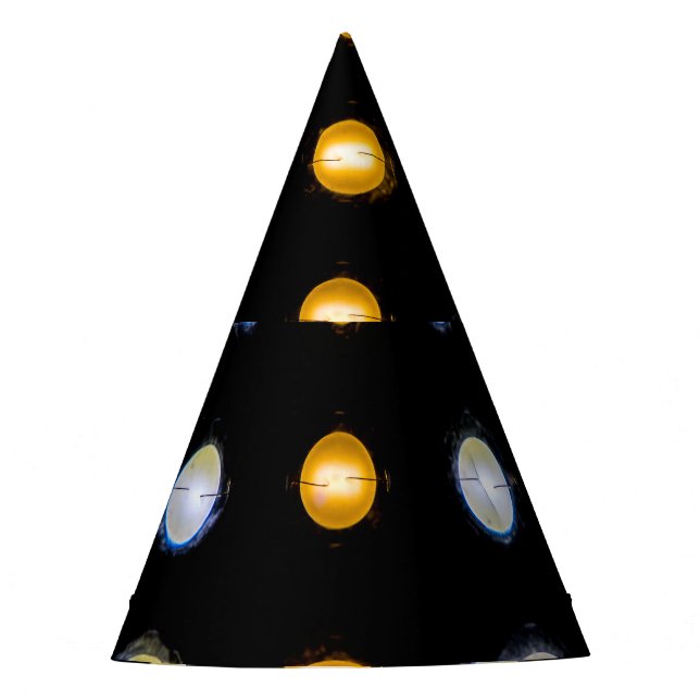 Gorro De Fiesta Luces LED, cerrar fondo abstracto. (Anverso)