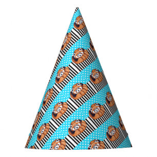 Gorro De Fiesta Lunar del azul del oso de panda roja