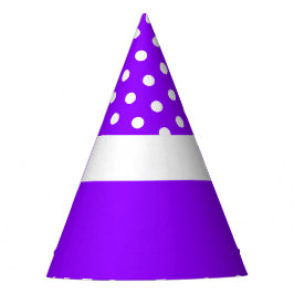 Gorro De Fiesta Lunares Blancos Lindos Fondo Morado Brillante