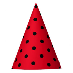 Gorro De Fiesta Lunares en rojo y negro