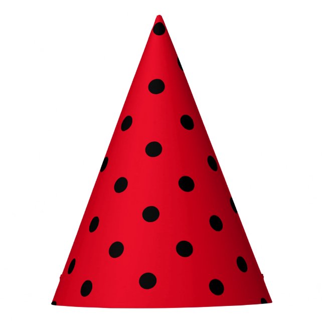 Gorro De Fiesta Lunares en rojo y negro (Anverso)