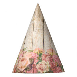Gorro De Fiesta Madera de Rosas Rústicos Vintage