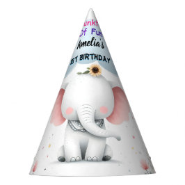 Gorro De Fiesta Madera Elefante Blanco Primer cumpleaños