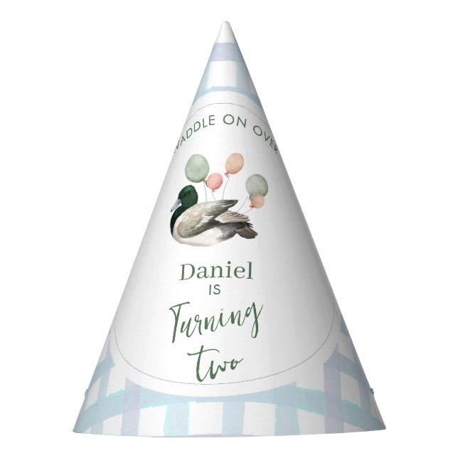 Gorro De Fiesta Mallard Lucky Duck Any Age Birthday  (Anverso)