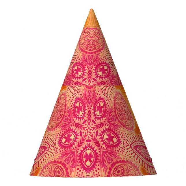 Gorro De Fiesta Mandala: diseño de acuarela redonda (Anverso)