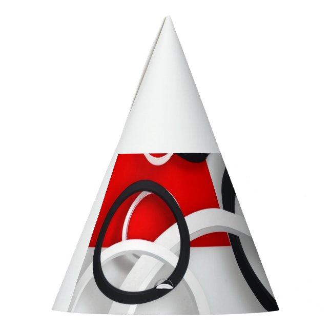 Gorro De Fiesta Manta Sherpa de Círculos Rojo Negro (Izquierda)