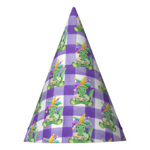 Gorro De Fiesta Mardi Gras Gators y Gingham Paper