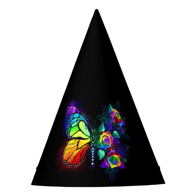 Gorro De Fiesta Mariposa florida arcoiris (Anverso)