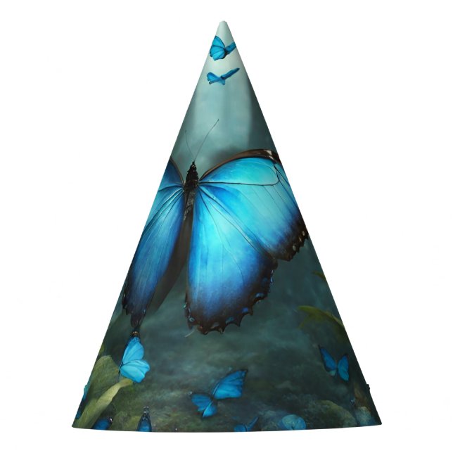 Gorro De Fiesta Mariposa morfa azul (Anverso)