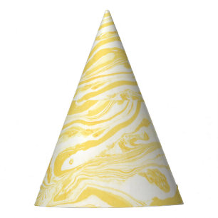 Gorro De Fiesta Mármol amarillo elegante: Textura de mano