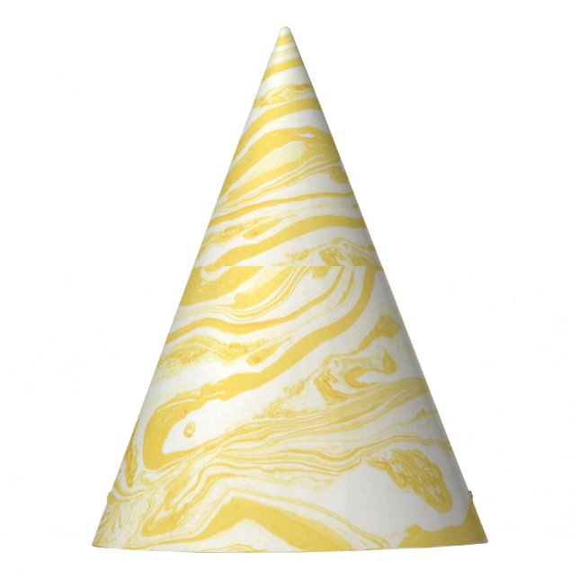 Gorro De Fiesta Mármol amarillo elegante: Textura de mano (Anverso)
