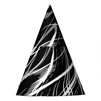 Gorro De Fiesta Mármol blanco negro: cosecha abstracta