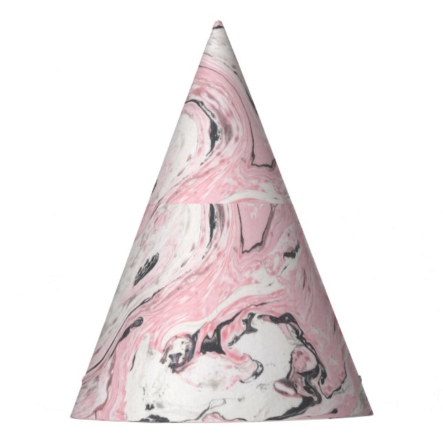 Gorro De Fiesta Mármol negro rosado: mano dibujada (Anverso)