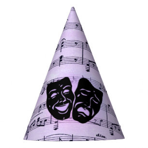 Gorro De Fiesta Máscaras de Música y Teatro Moradas