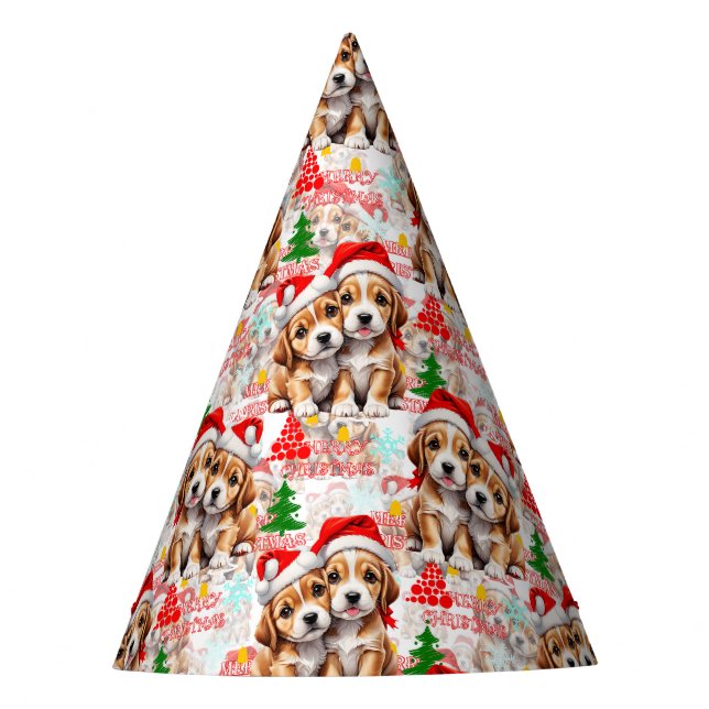 Gorro De Fiesta Merry Christmas Santa Dog Puppy Design  (Anverso)