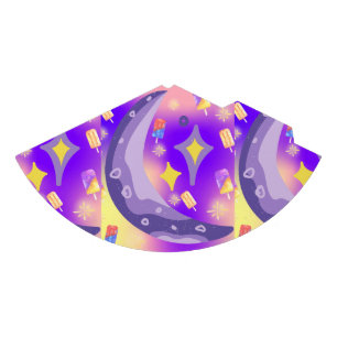 Gorro De Fiesta Mikitiez verano arcoiris púrpura pala de oro