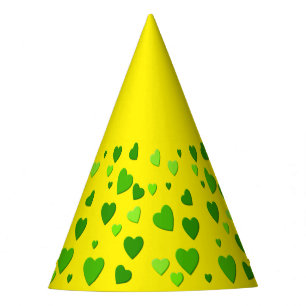 Gorro De Fiesta miles de corazones para ti con fondo amarillo