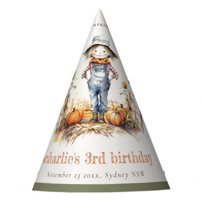 Gorro De Fiesta Moda Caída Calabaza Escarecrow Cosecha Niños Cumpl (Anverso)