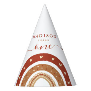 Gorro De Fiesta Moda moderna Terracotta Rainbow Boho Cumpleaños