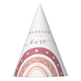 Gorro De Fiesta Moda Pastel Pink Rainbow Boho Cumpleaños