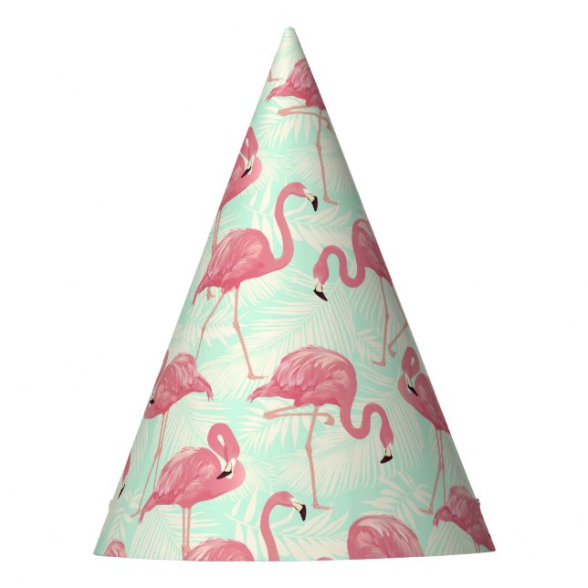 Gorro De Fiesta Moda Preppy Patrón Elegante Flamingo Rosa (Anverso)
