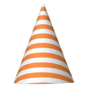 Gorro De Fiesta Modelo anaranjado y blanco de la raya
