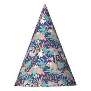 Gorro De Fiesta Modelo azul tropical de la pereza